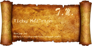 Tichy Márton névjegykártya
