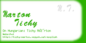 marton tichy business card